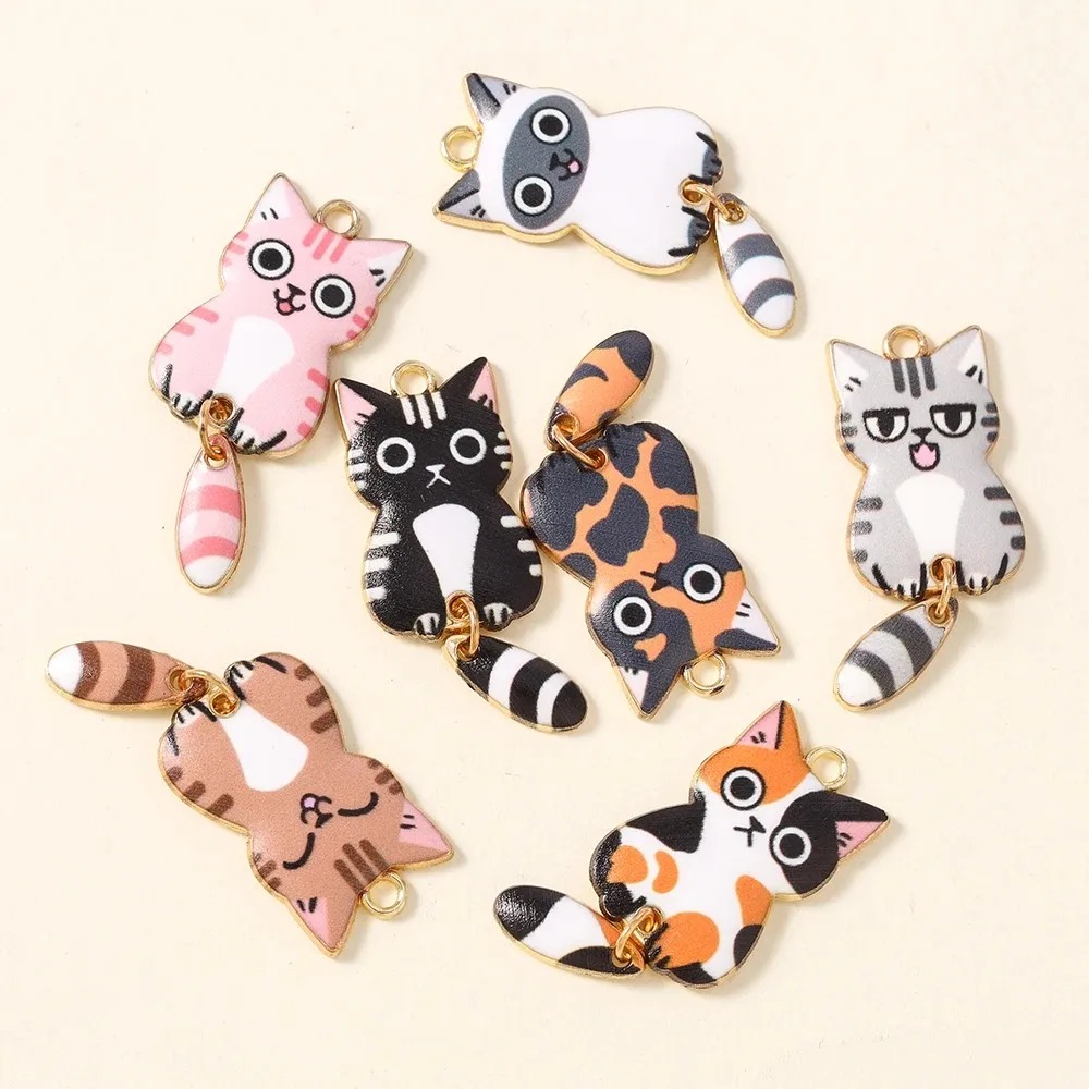 10Pcs 16×39mm Cute Cartoon Cat - Resin Art Jewellery recension och pris